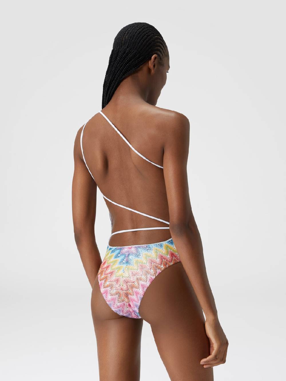 Missoni Costume intero monospalla in pizzo spalmato Convenienza