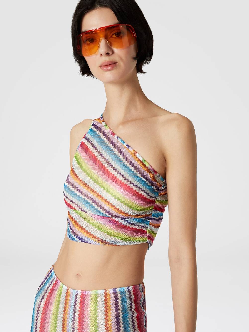 Missoni Crop top monospalla con arricciatura laterale Economico