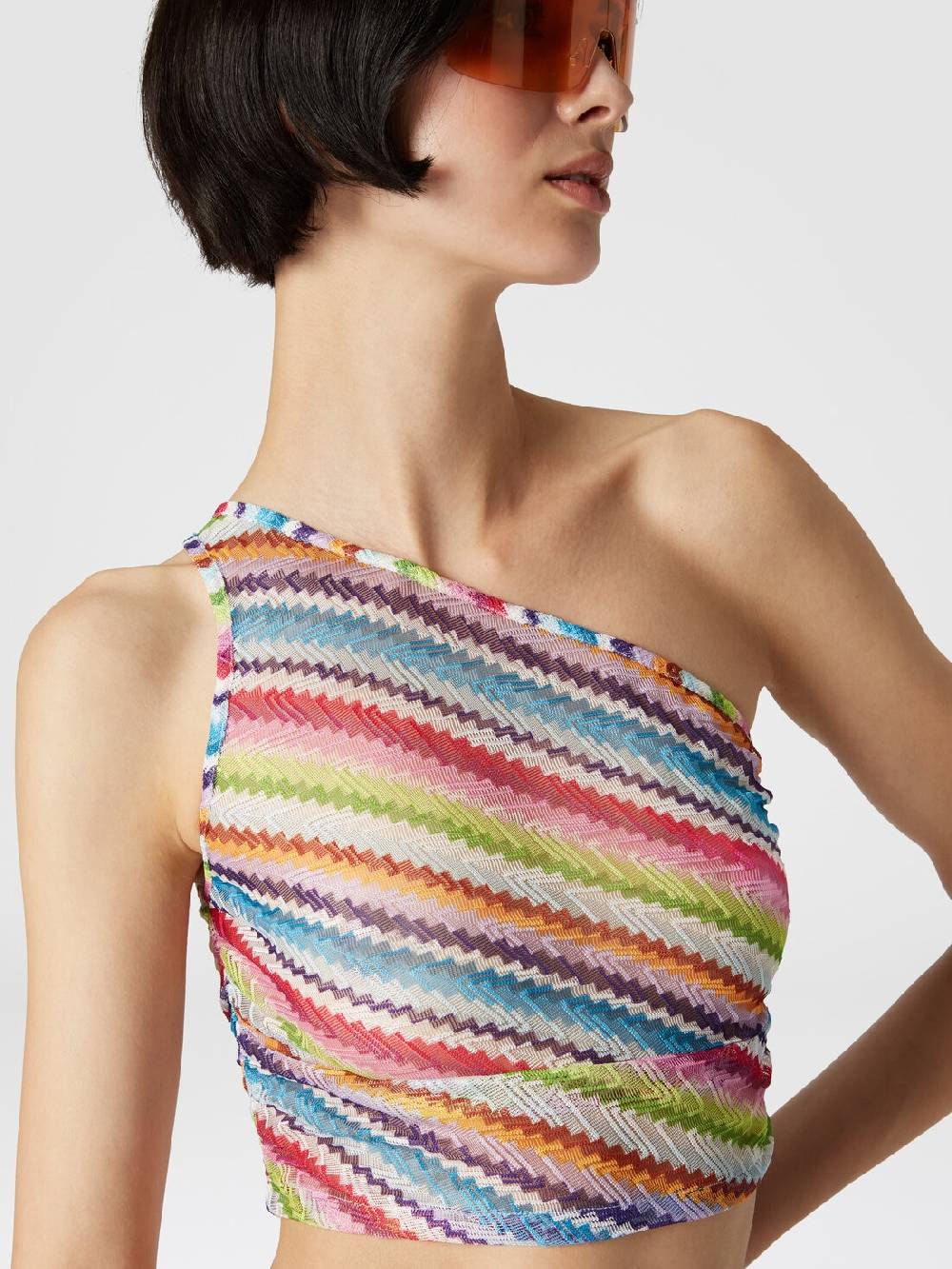 Missoni Crop top monospalla con arricciatura laterale Economico