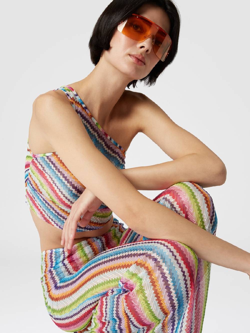 Missoni Pantaloni copricostume a vista bassa stampa zig zag Online