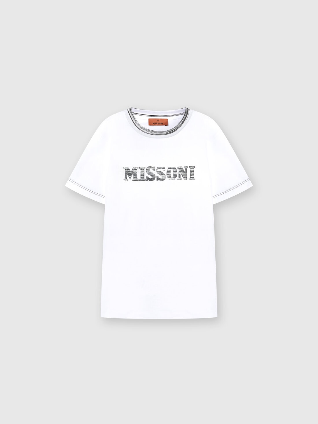 Missoni T-shirt in jersey di cotone con logo Offerte