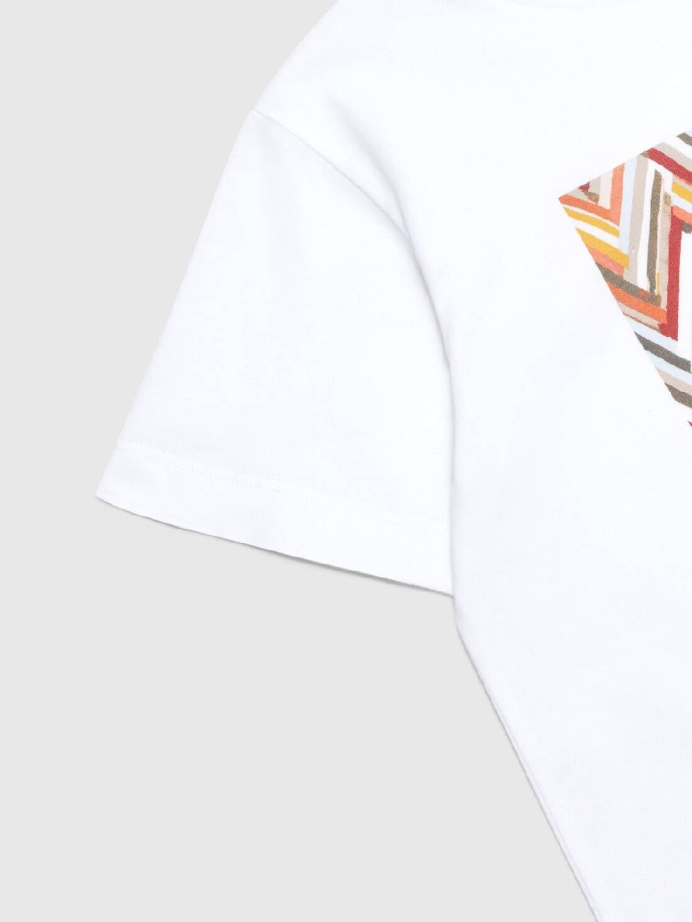 Missoni T-shirt in jersey di cotone con stampa chevron e logo Vendita Calda