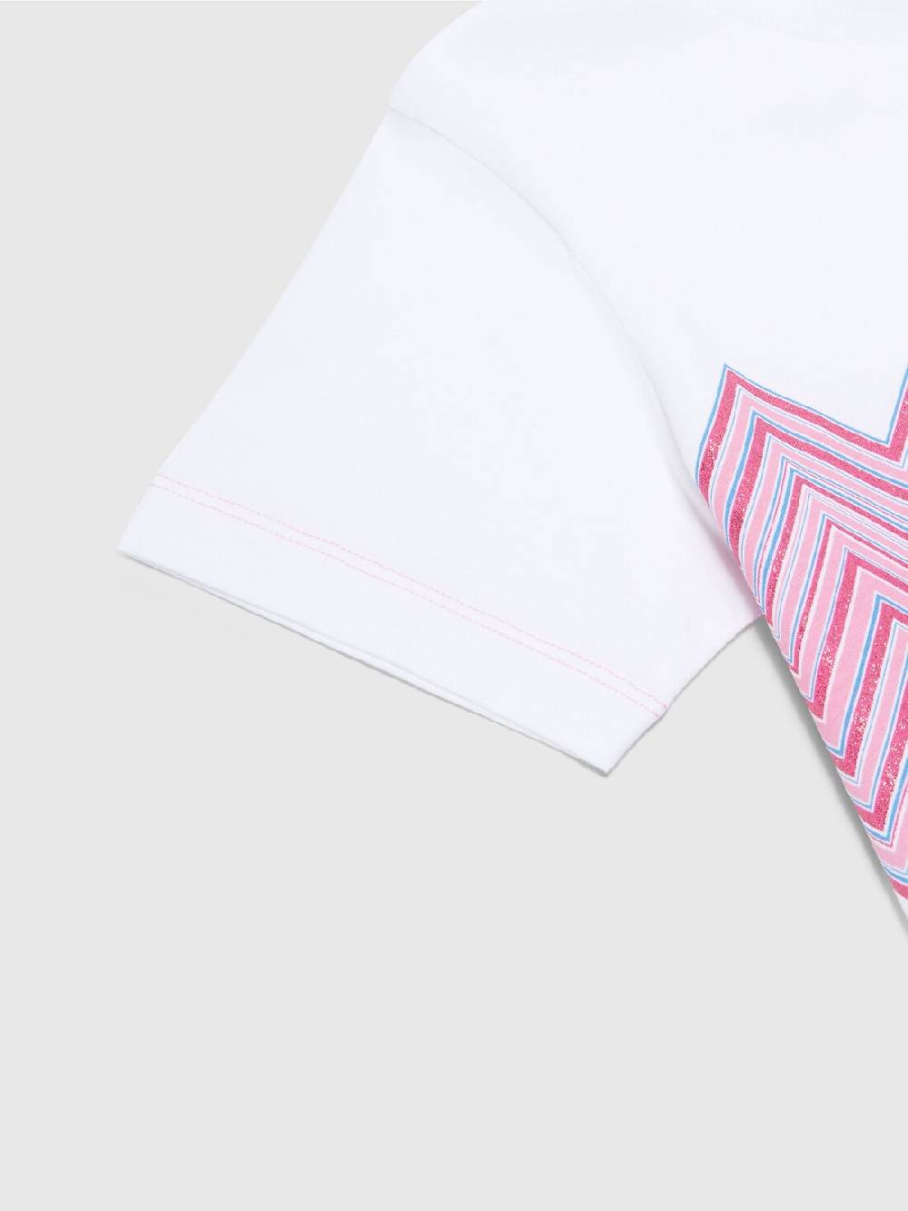 Missoni T-shirt in jersey di cotone con inserto chevron e logo Vendita Economica