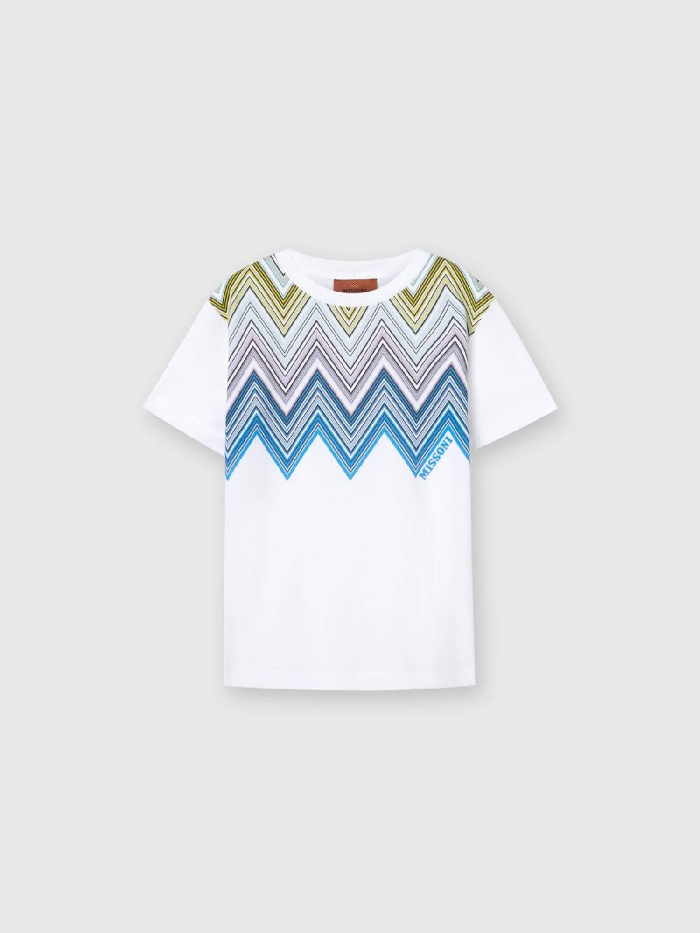 Missoni T-shirt a maniche corte in cotone con stampa chevron Saldi Di Fabbrica