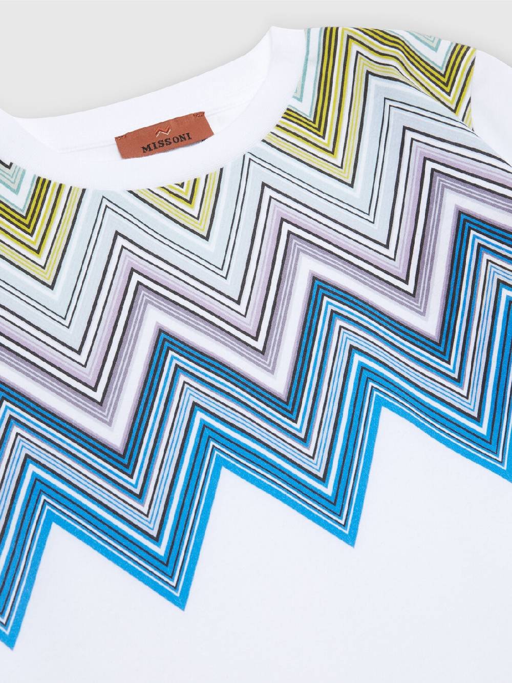 Missoni T-shirt a maniche corte in cotone con stampa chevron Saldi Di Fabbrica