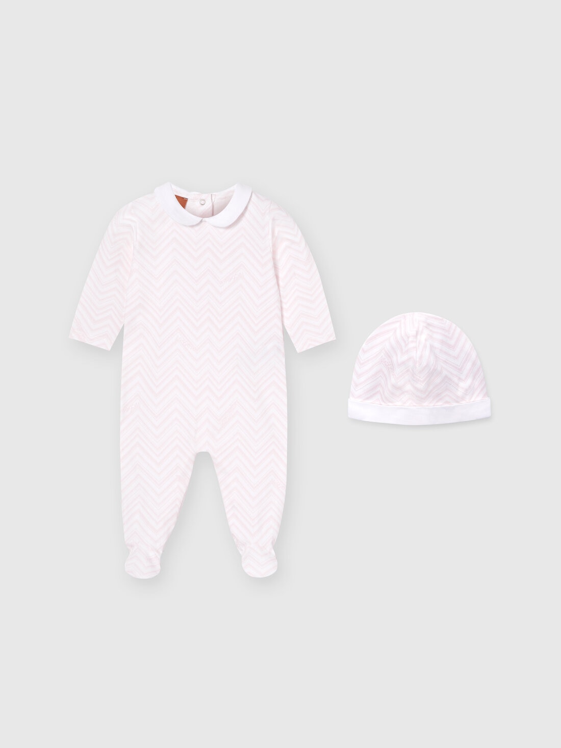 Missoni Set due pezzi con tutina e zuccotto in cotone zig zag Negozio