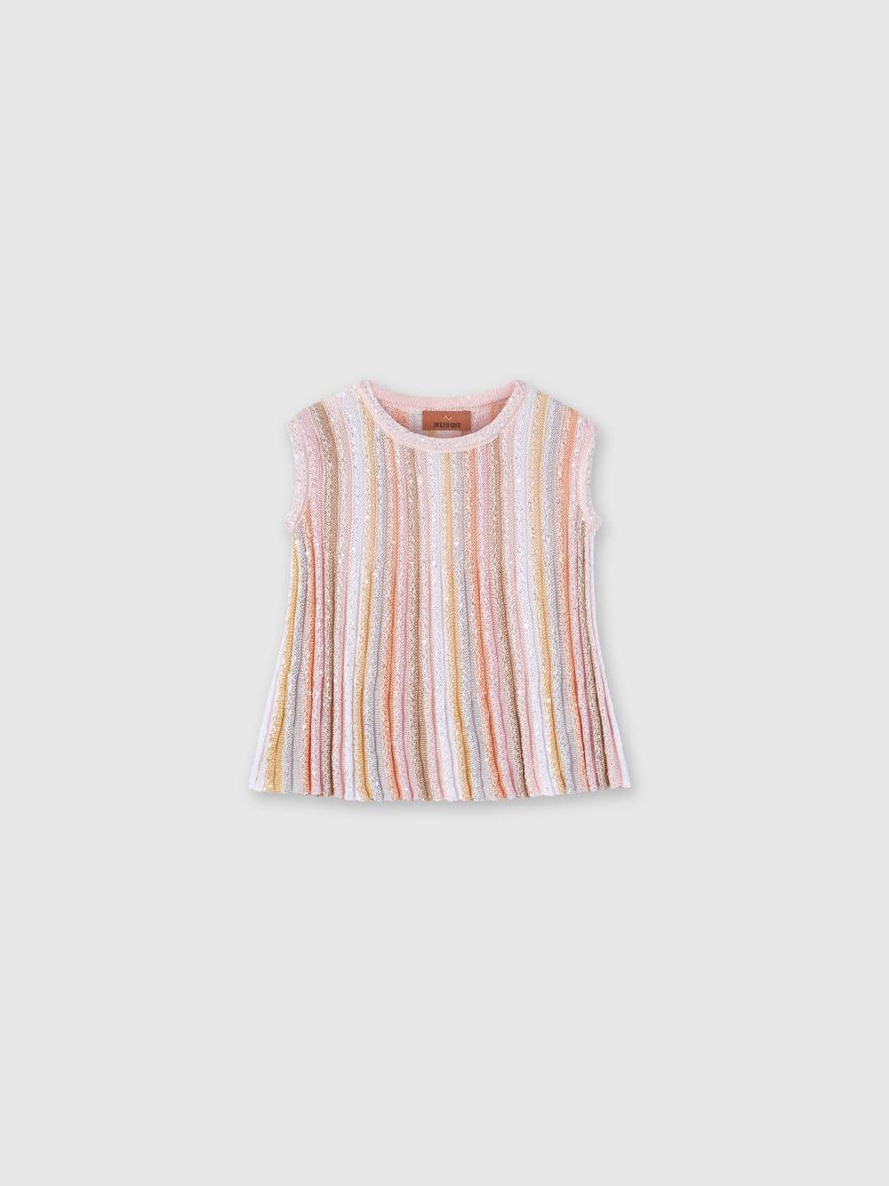 Missoni Top senza maniche in maglia di viscosa plissée con paillettes In Saldo