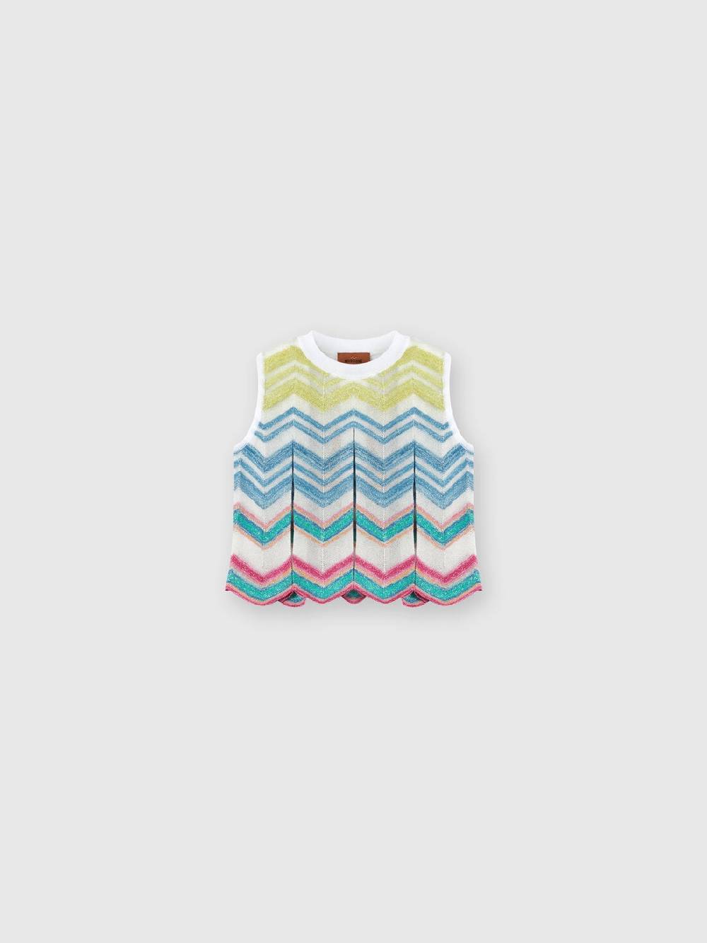 Missoni Top senza maniche in maglia di misto viscosa lamé Nuova