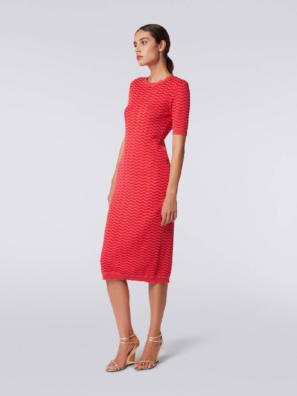 Missoni Abito longuette girocollo in maglia chevron Italia