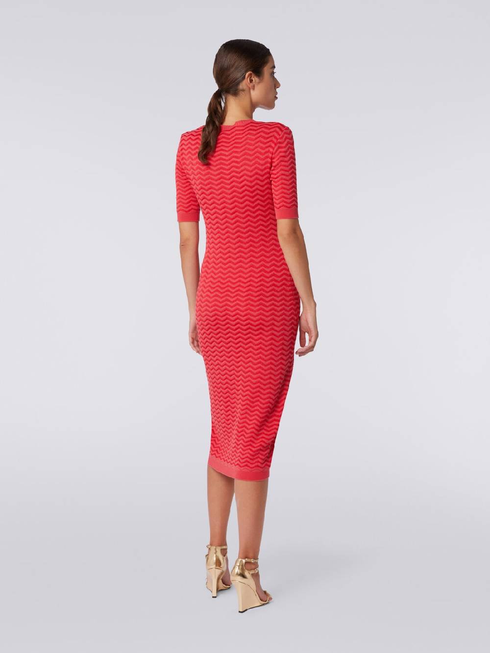 Missoni Abito longuette girocollo in maglia chevron Italia
