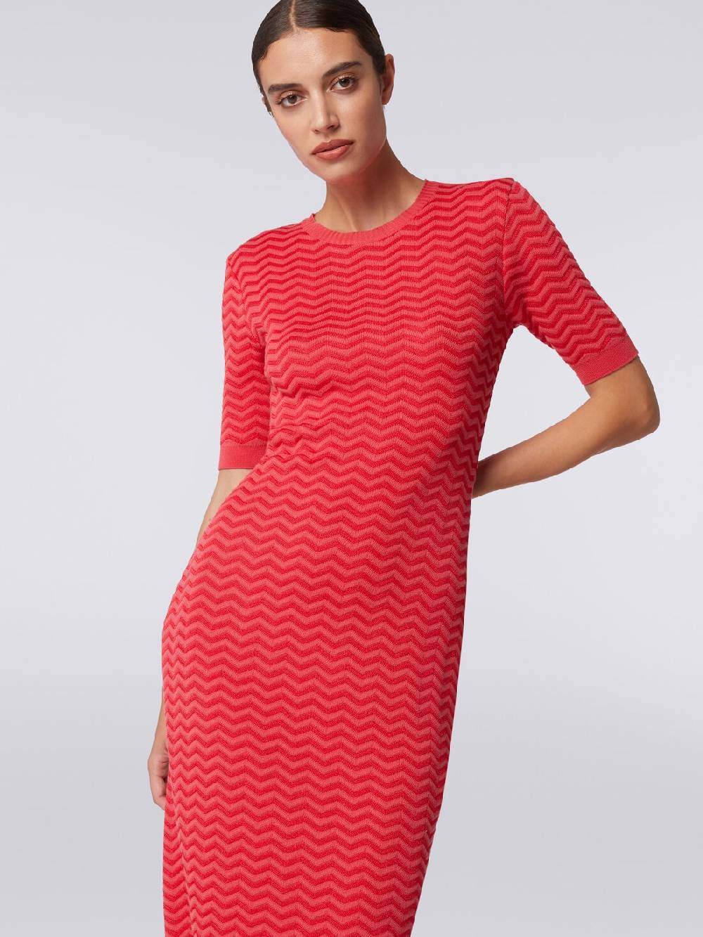 Missoni Abito longuette girocollo in maglia chevron Italia