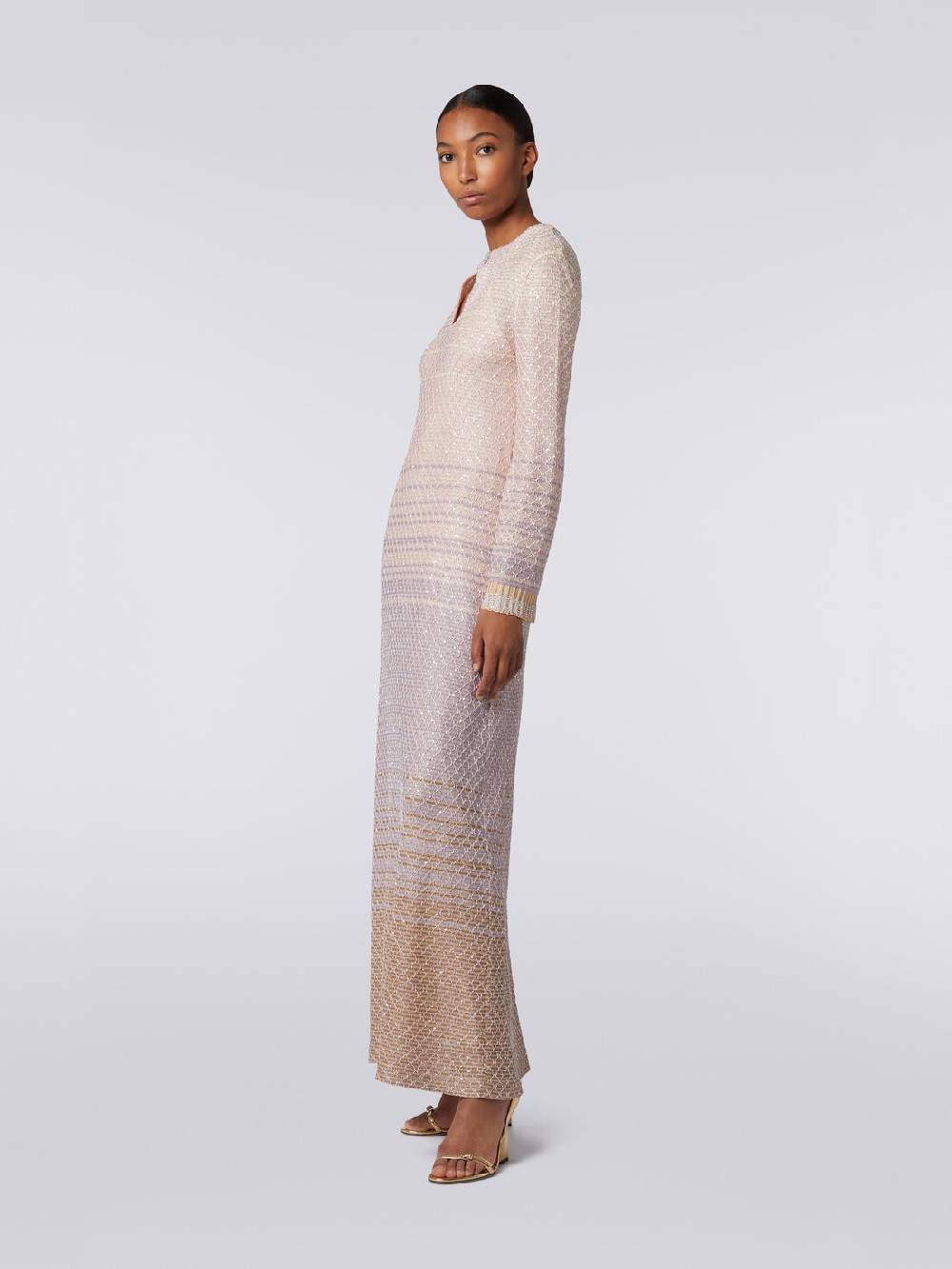 Missoni Abito lungo in maglia dégradé con paillettes 2025