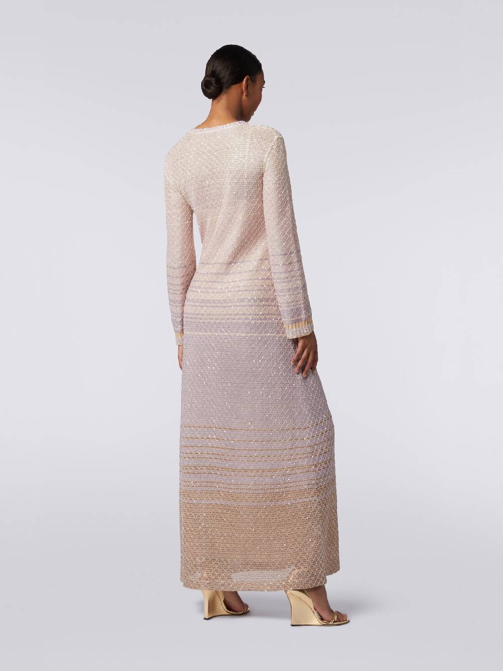 Missoni Abito lungo in maglia dégradé con paillettes 2025