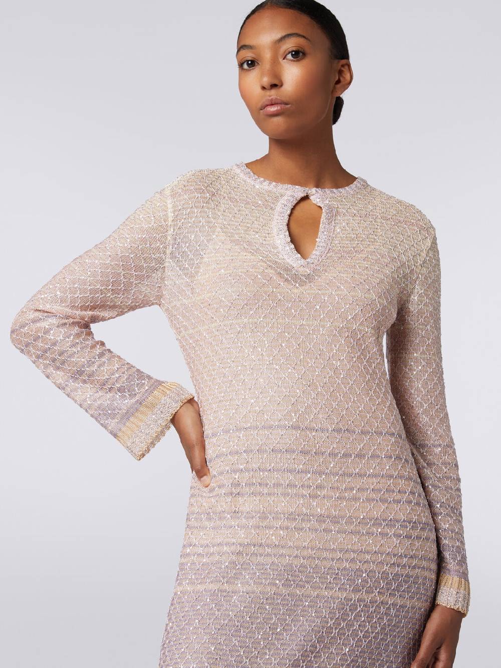 Missoni Abito lungo in maglia dégradé con paillettes 2025