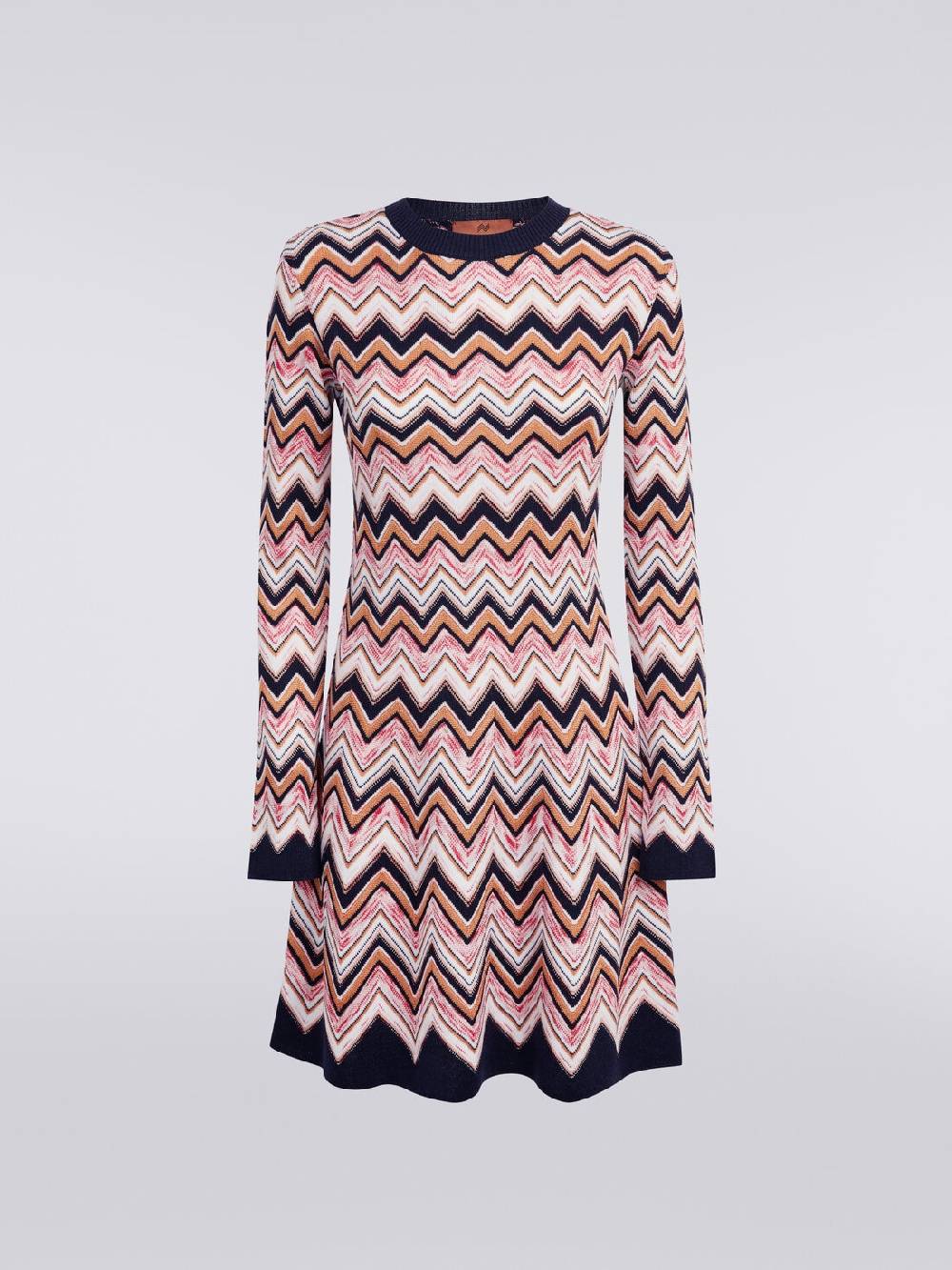 Missoni Abito girocollo a maniche lunghe in maglia zig zag Vendita