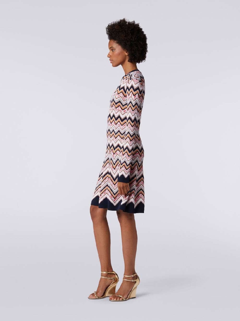 Missoni Abito girocollo a maniche lunghe in maglia zig zag Vendita