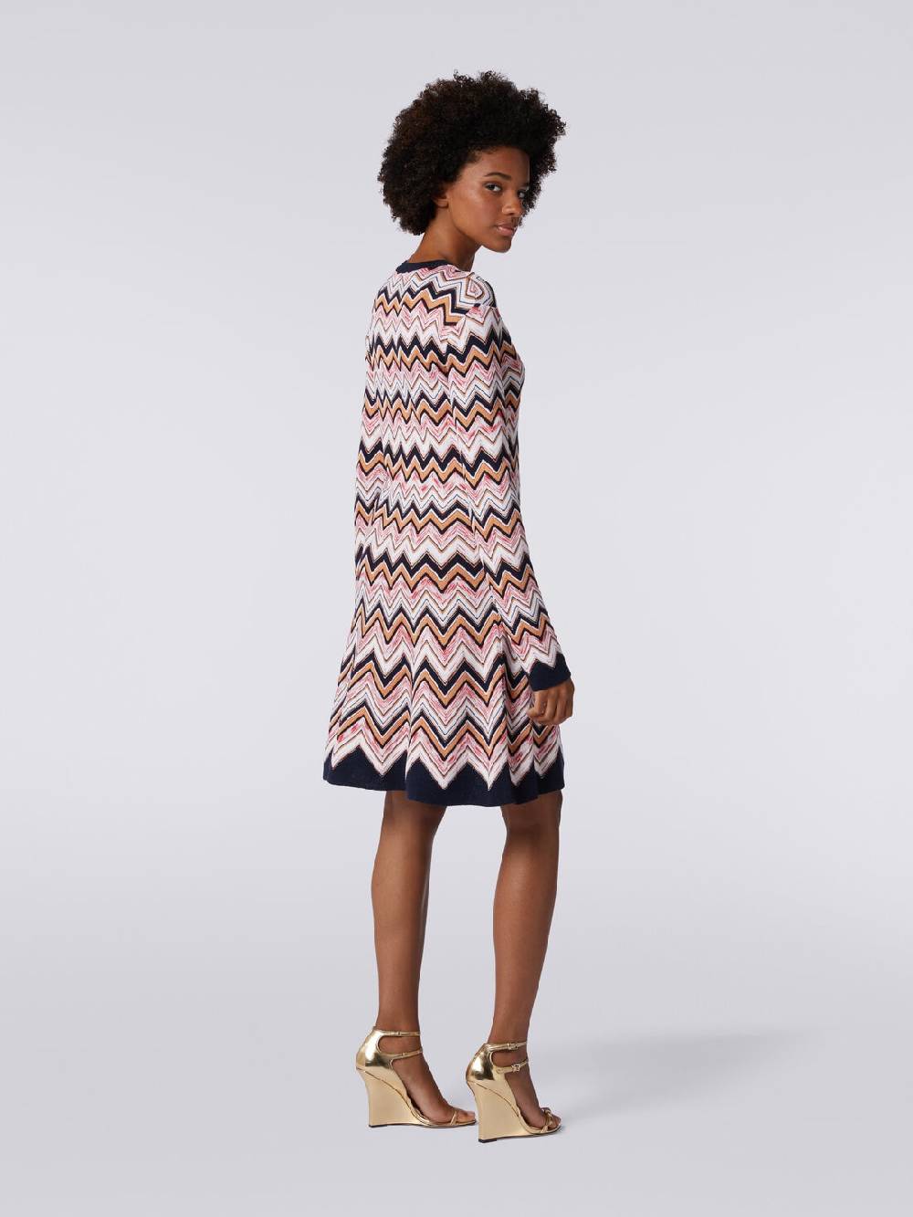 Missoni Abito girocollo a maniche lunghe in maglia zig zag Vendita