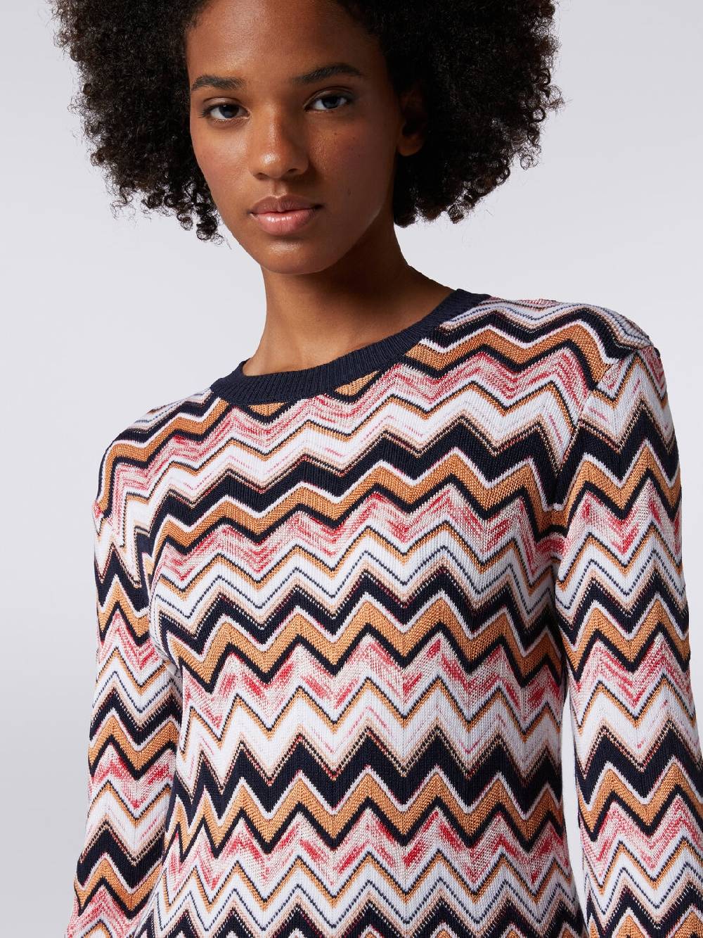 Missoni Abito girocollo a maniche lunghe in maglia zig zag Vendita