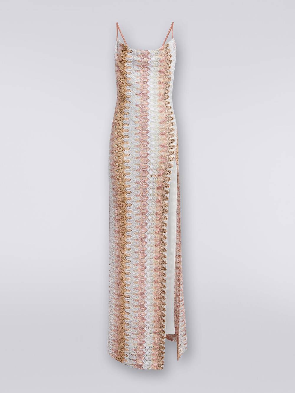 Missoni Abito lungo effetto pizzo con scollatura drappeggiata e spacco Pezzi Unici