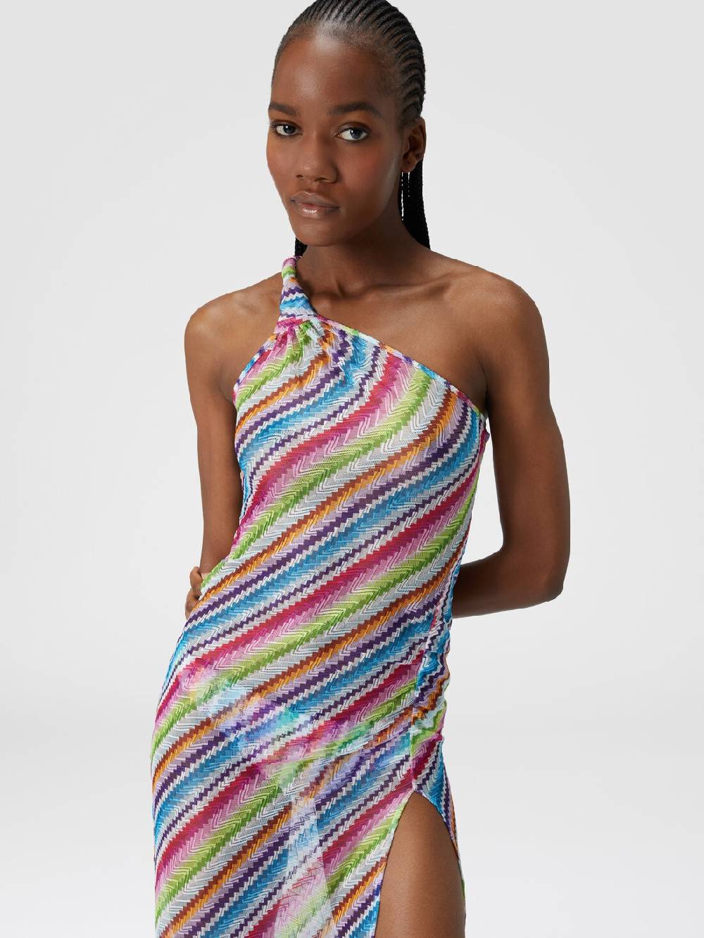 Missoni Abito copricostume stampa zig zag con scollatura a nodo Qualità Garantita