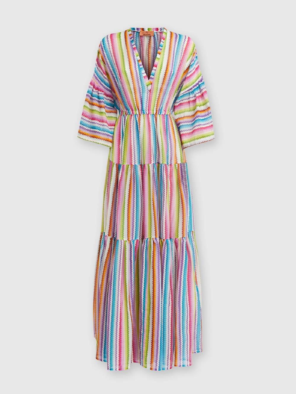 Missoni Abito copricostume lungo a balze stampa zig zag Negozi Online