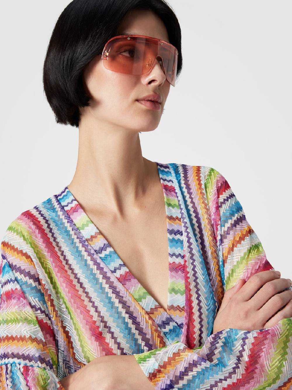Missoni Caftano copricostume corto stampa zig zag Acquista Ora