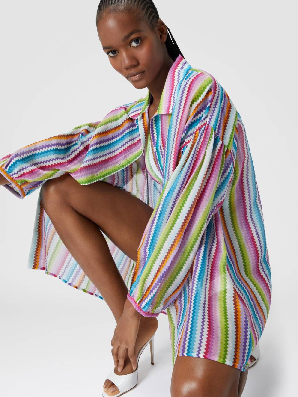 Missoni Camicia oversize in seta e cotone stampata Consegna Veloce