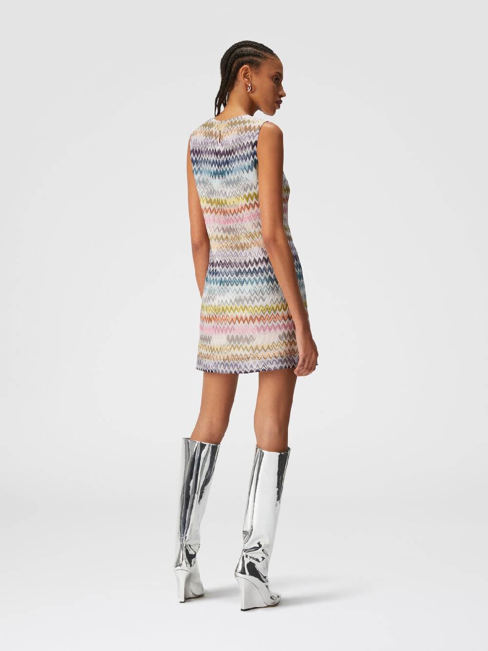 Missoni Mini-abito senza maniche in viscosa zig zag lamé Promozione Limitata