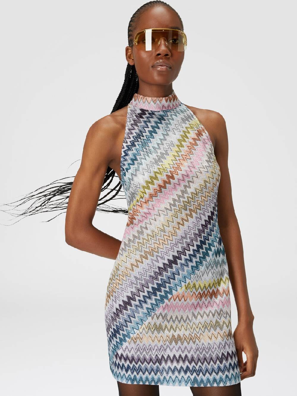 Missoni Mini-abito senza maniche in viscosa zig zag lamé Fino Al -60%