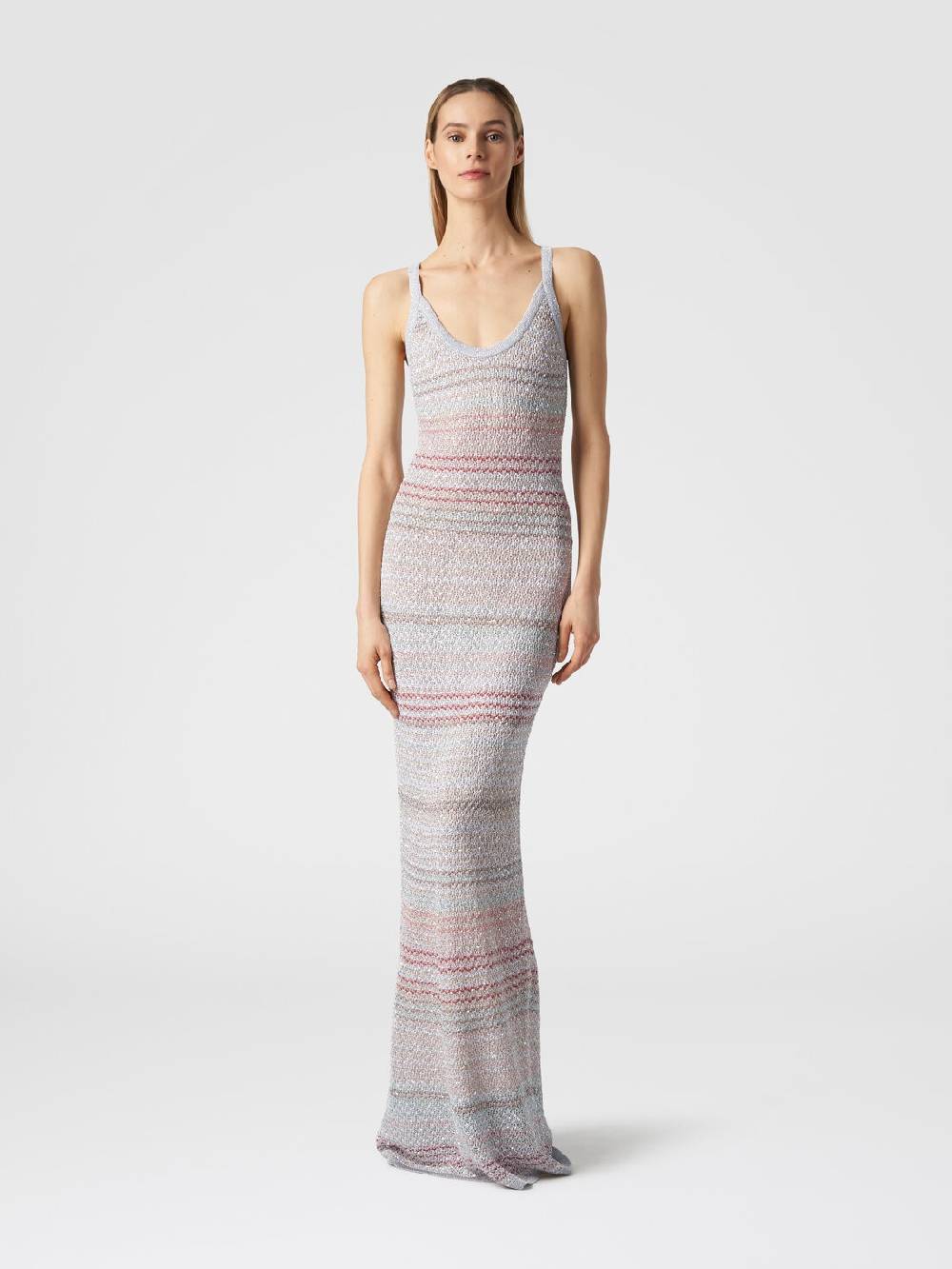 Missoni Abito lungo in maglia zig zag con trama effetto uncinetto Novità