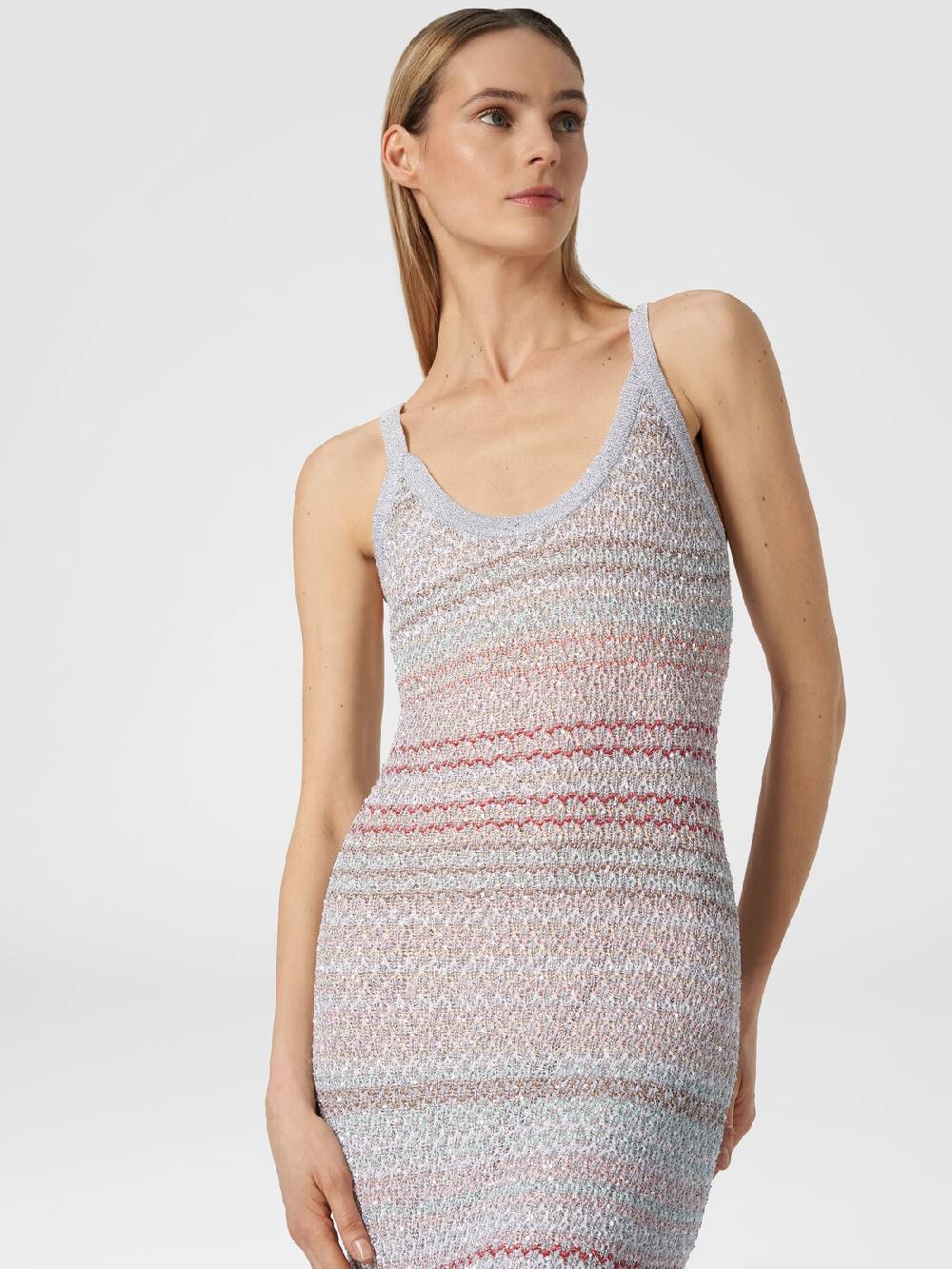 Missoni Abito lungo in maglia zig zag con trama effetto uncinetto Novità