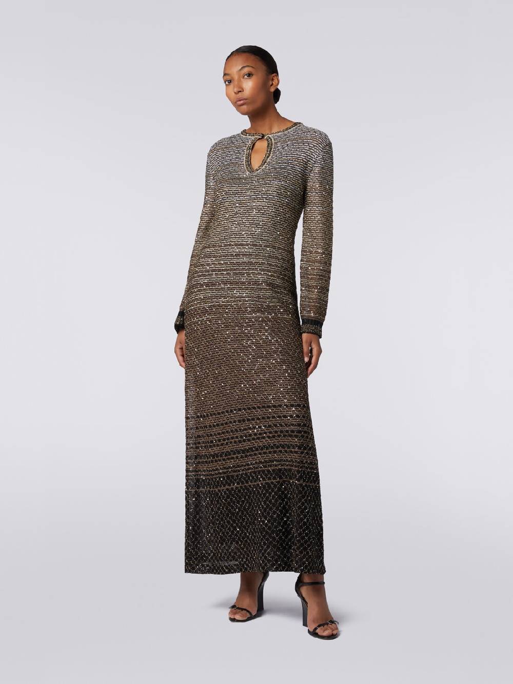 Missoni Abito lungo in maglia dégradé con paillettes Sconto