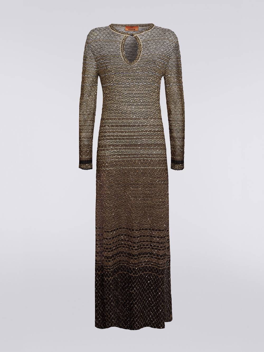 Missoni Abito lungo in maglia dégradé con paillettes Sconto
