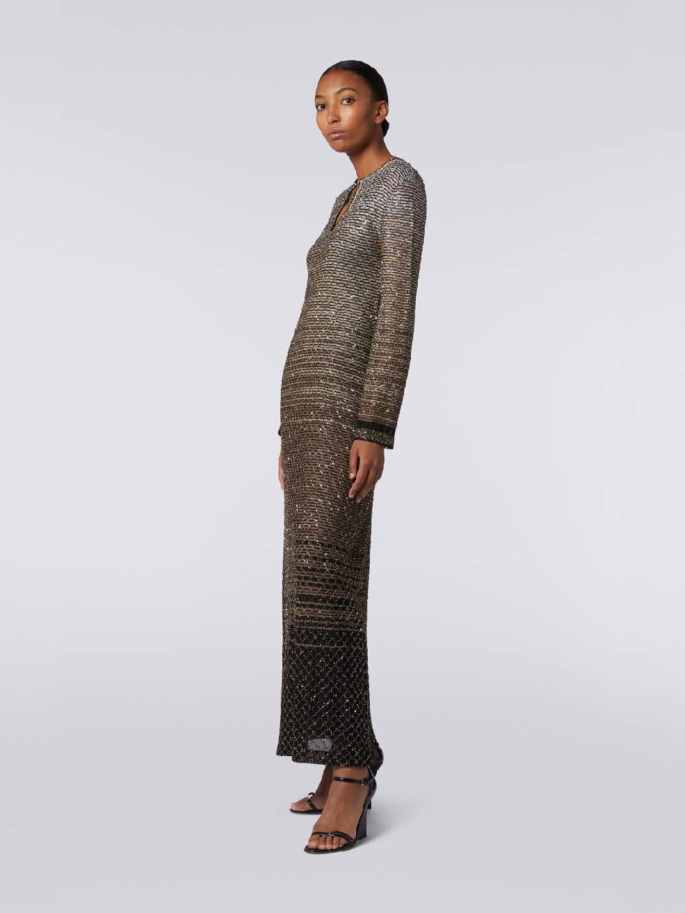 Missoni Abito lungo in maglia dégradé con paillettes Sconto