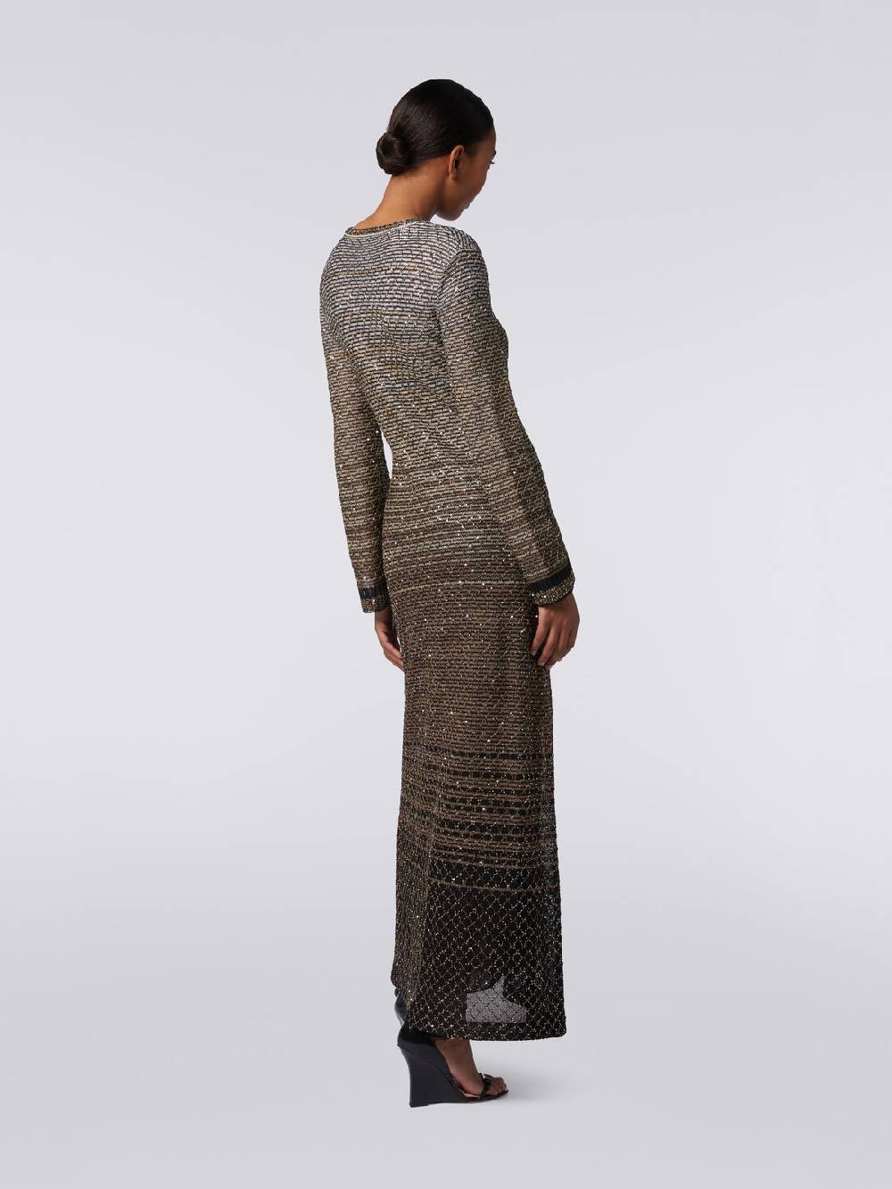 Missoni Abito lungo in maglia dégradé con paillettes Sconto