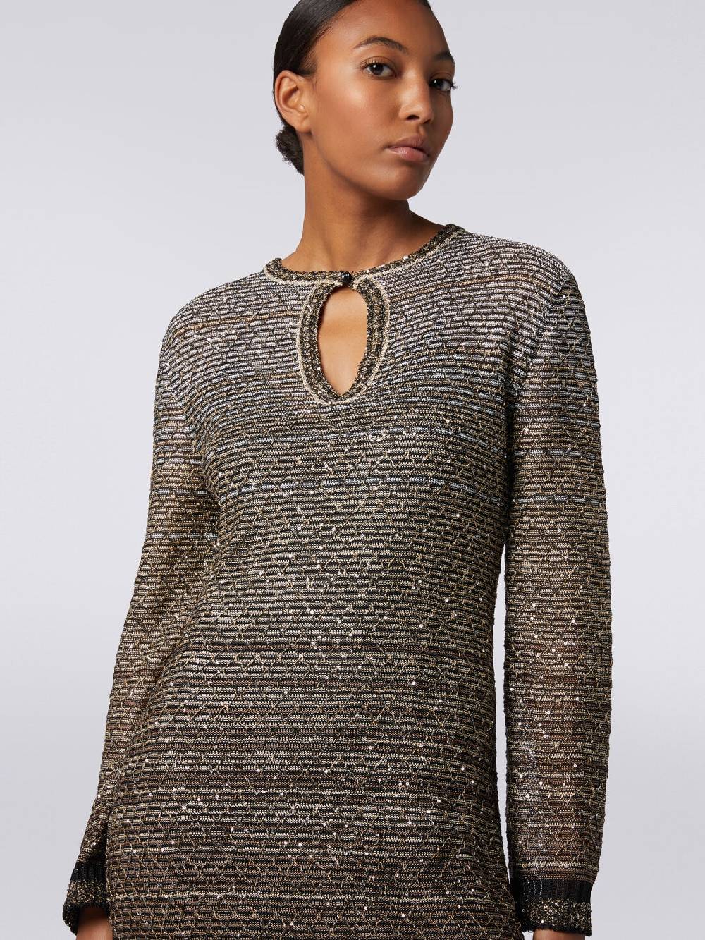 Missoni Abito lungo in maglia dégradé con paillettes Sconto
