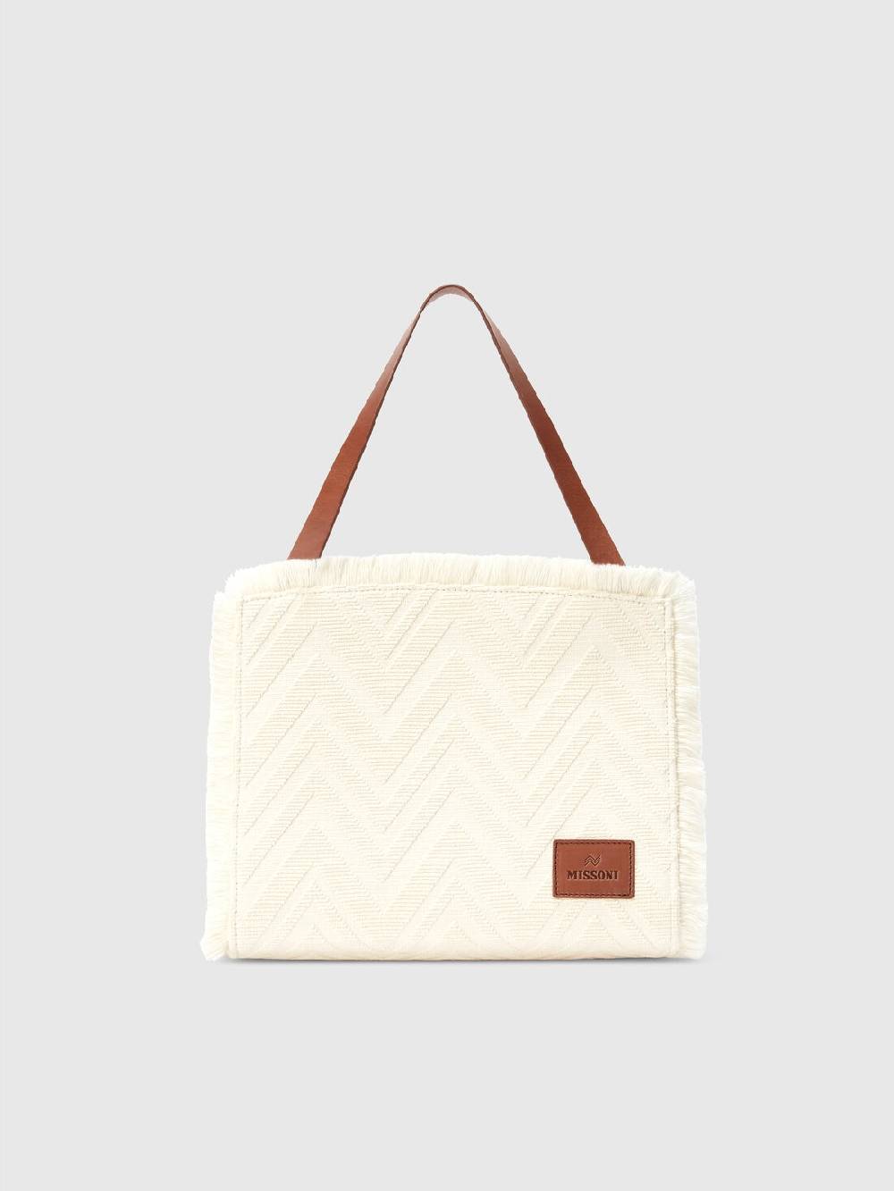 Missoni Tote bag in misto cotone chevron Saldi