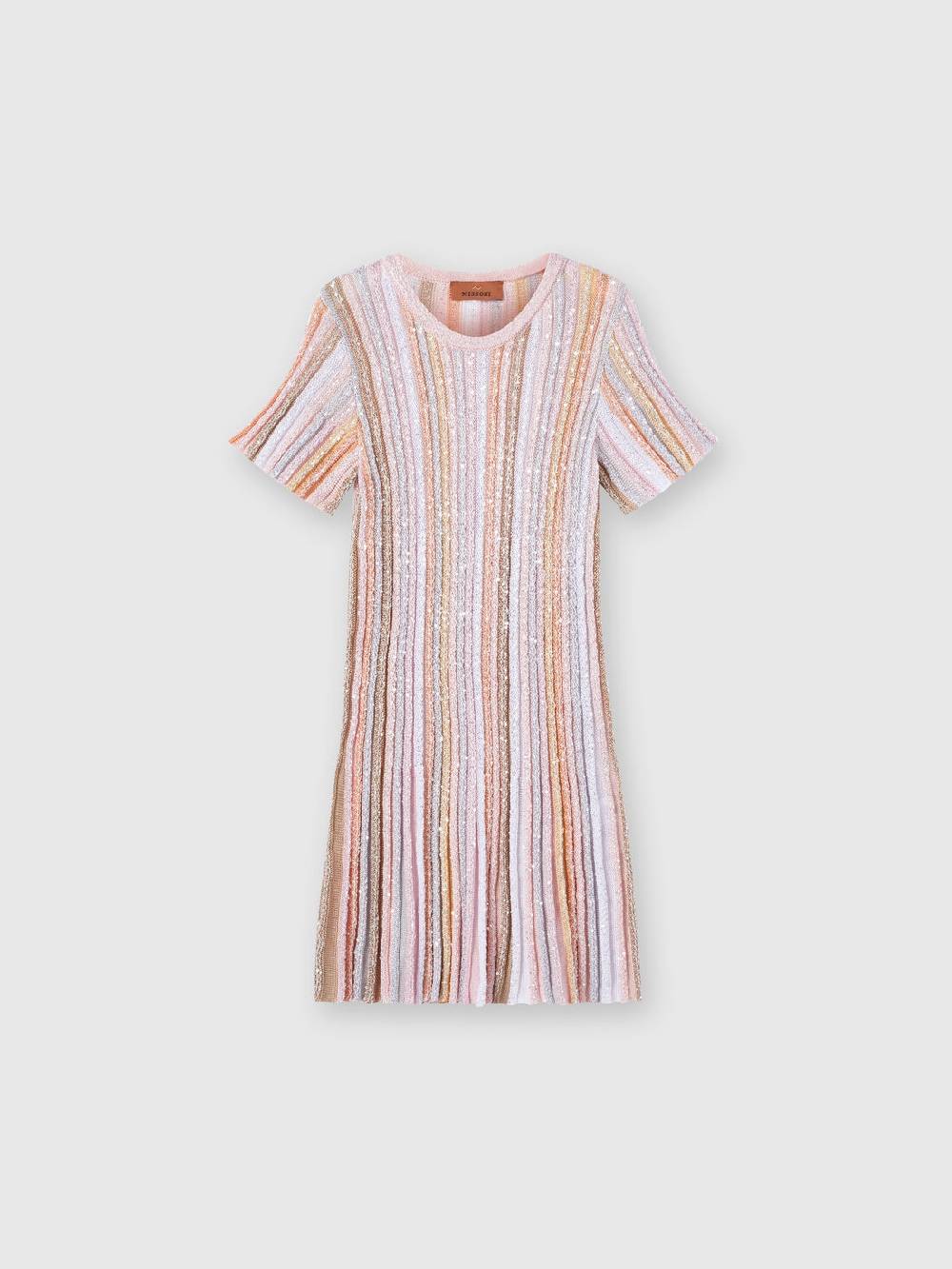 Missoni Abito a maniche corte in maglia di viscosa plissée Vendita Calda