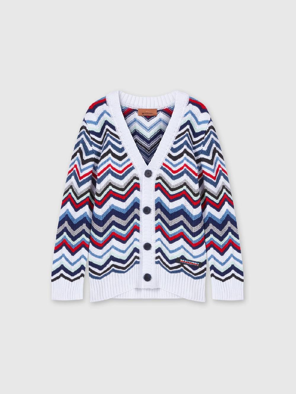 Missoni Cardigan in maglia di cotone chevron Nuova
