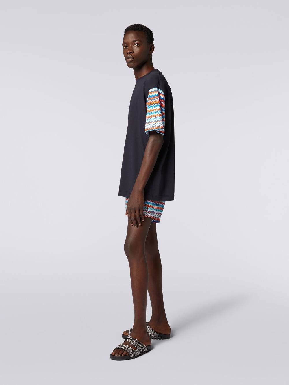 Missoni T-shirt oversize in cotone con inserti zig zag 2025
