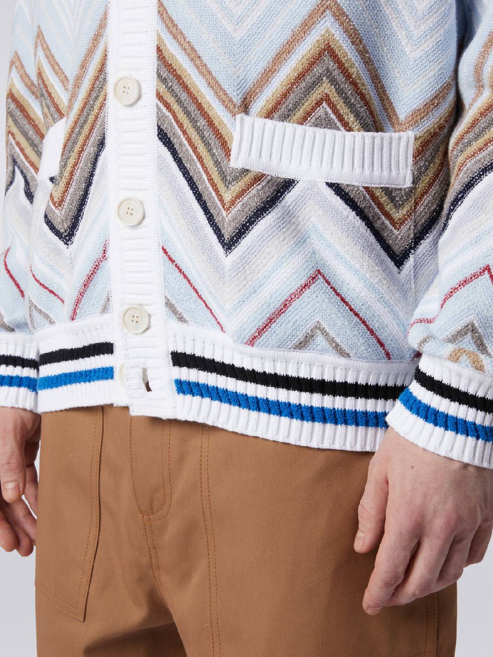 Missoni Cardigan in misto cotone chevron Vendita