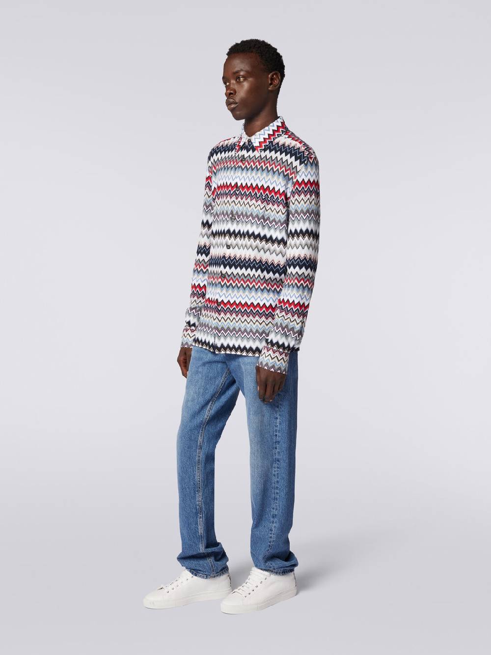 Missoni Camicia a maniche lunghe in cotone zig zag Spedizione Gratuita