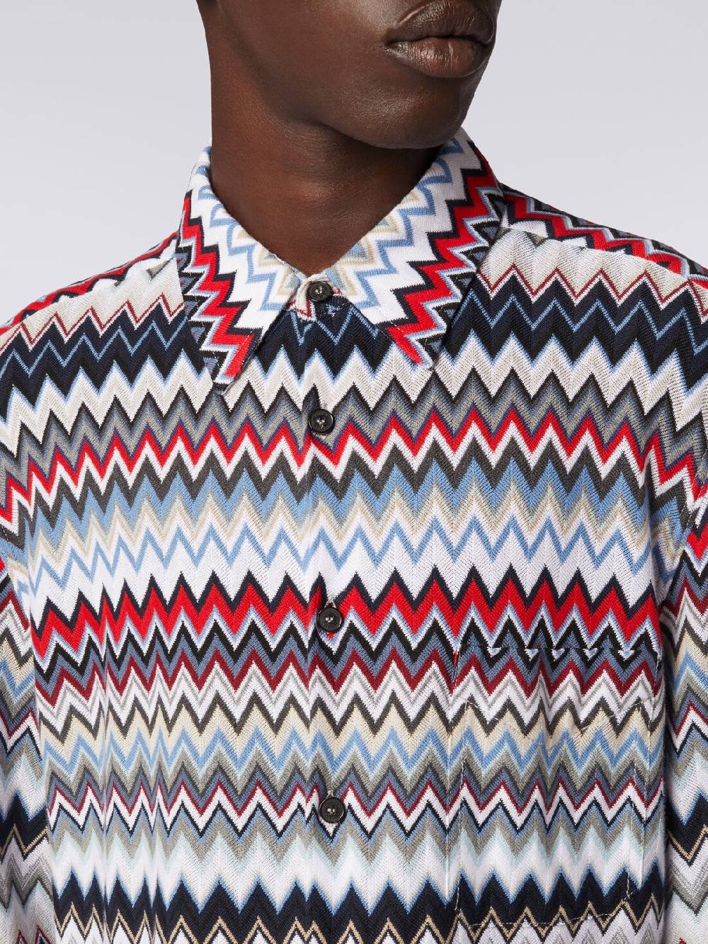 Missoni Camicia a maniche lunghe in cotone zig zag Spedizione Gratuita