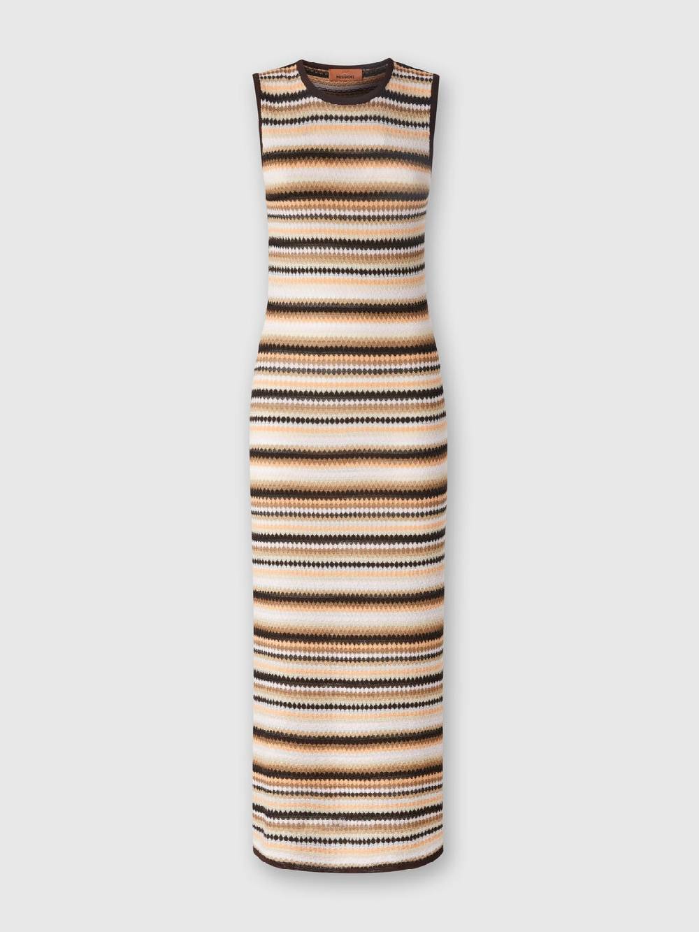 Missoni Abito midi senza maniche in lana e viscosa a righe Soddisfazione Garantita