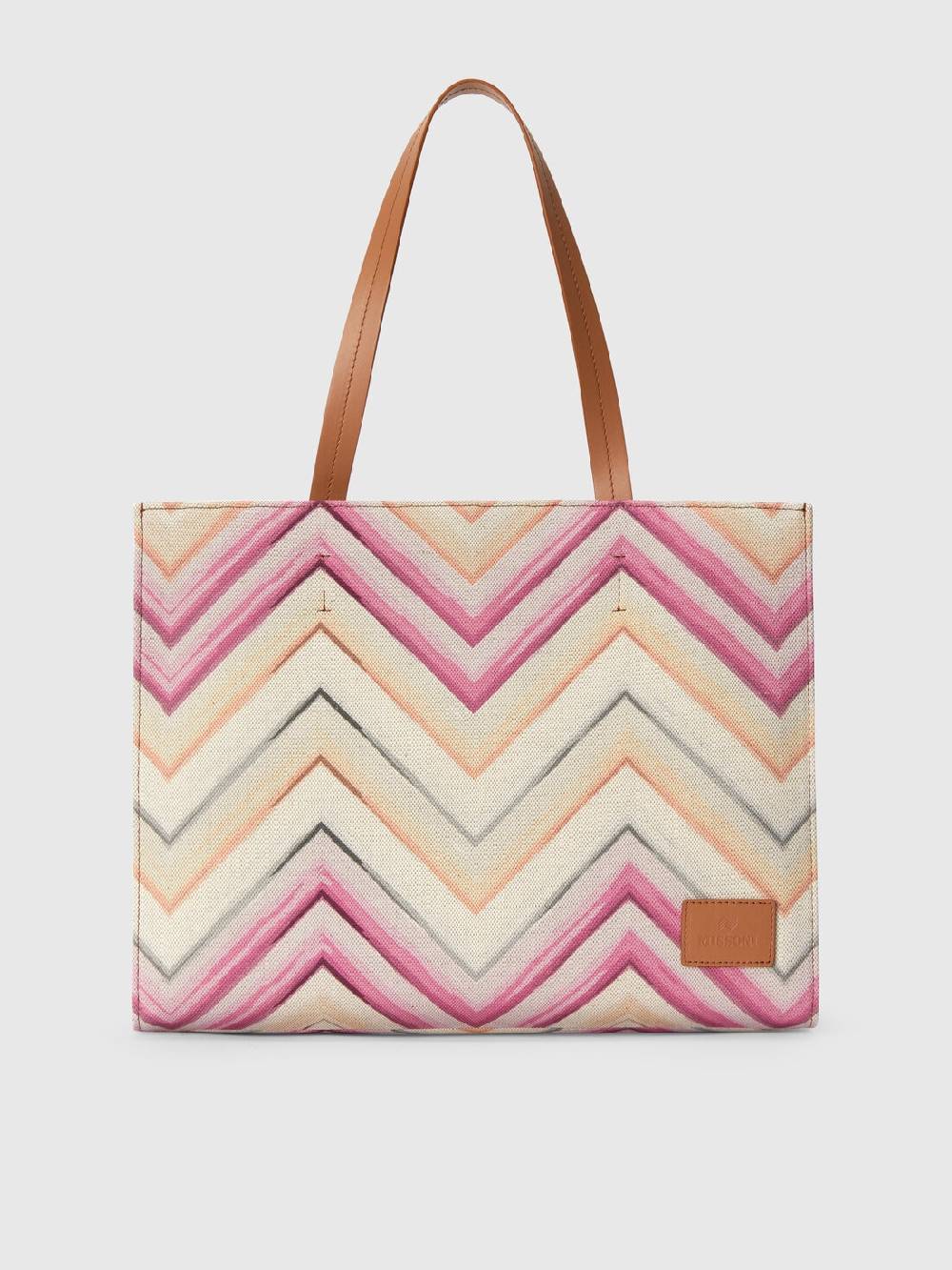 Missoni Tote bag in misto cotone con motivo chevron Acquista Ora