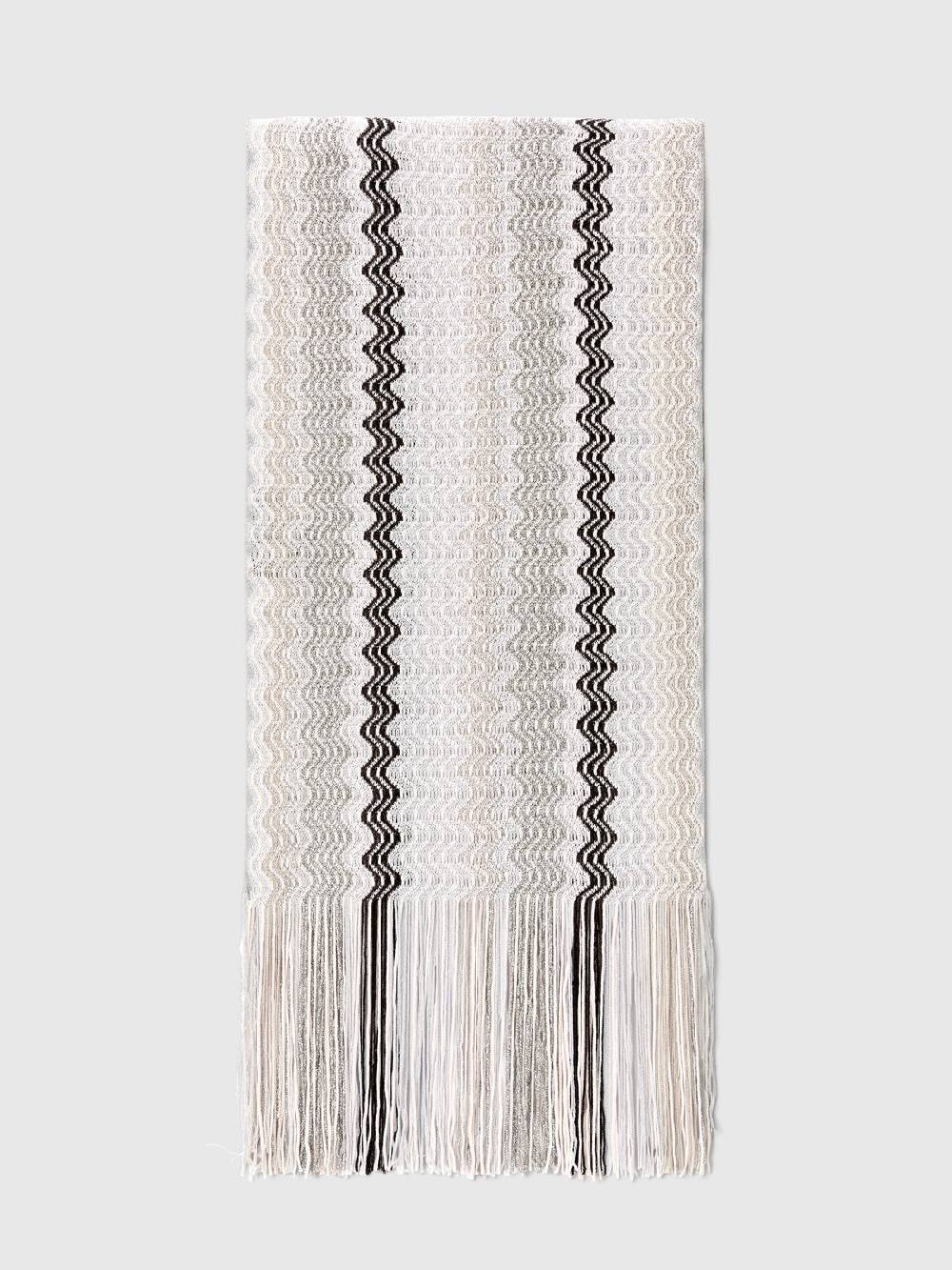 Missoni Sciarpa in misto viscosa con motivo a onde e frange Sottocosto