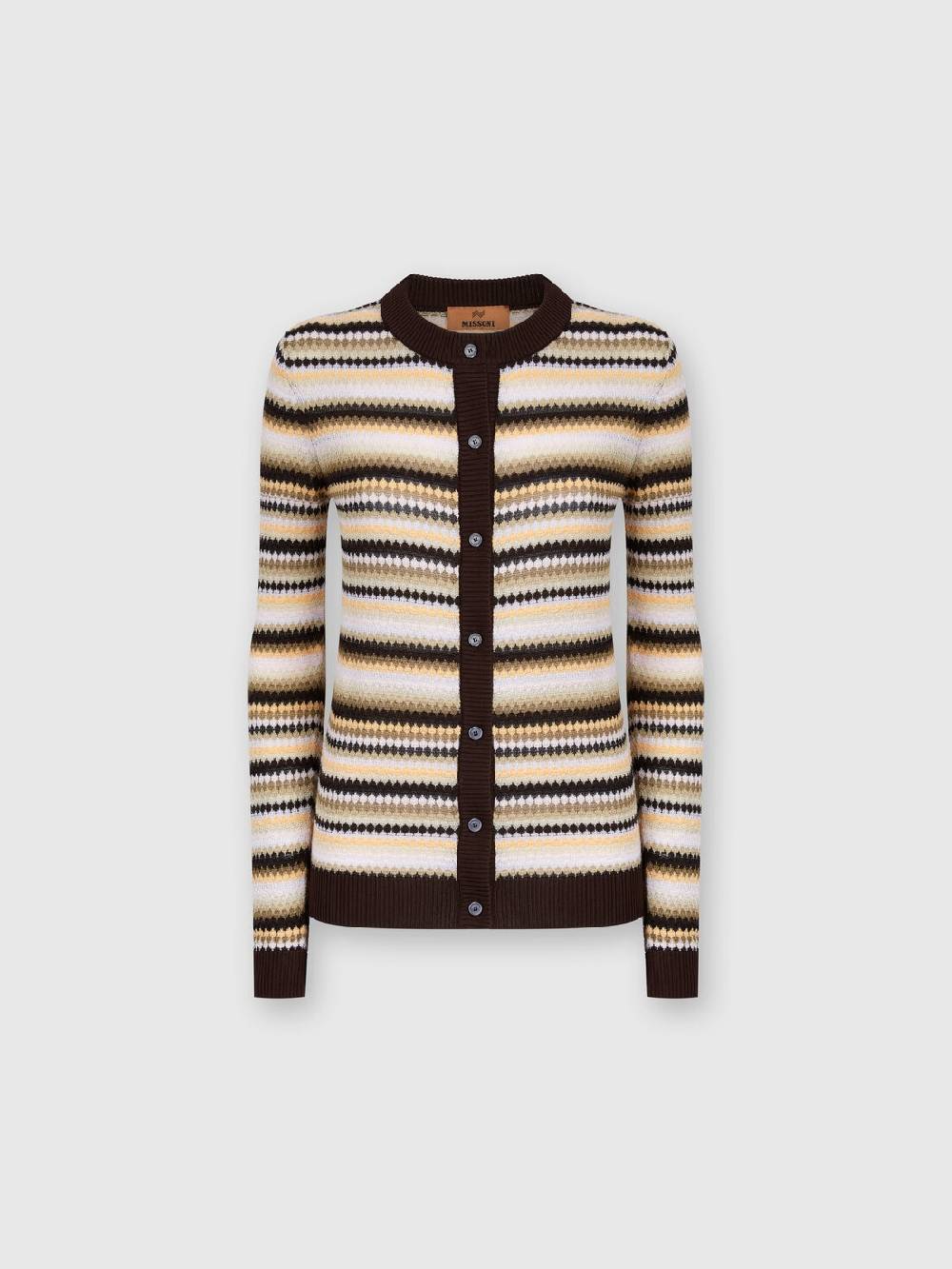 Missoni Cardigan in cotone e viscosa a righe con profili a contrasto Convenienza