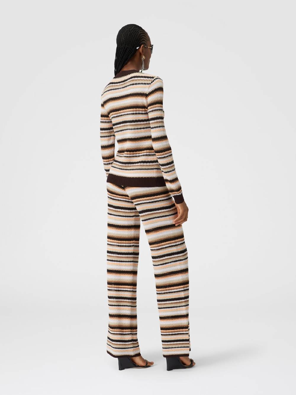 Missoni Cardigan in cotone e viscosa a righe con profili a contrasto Convenienza