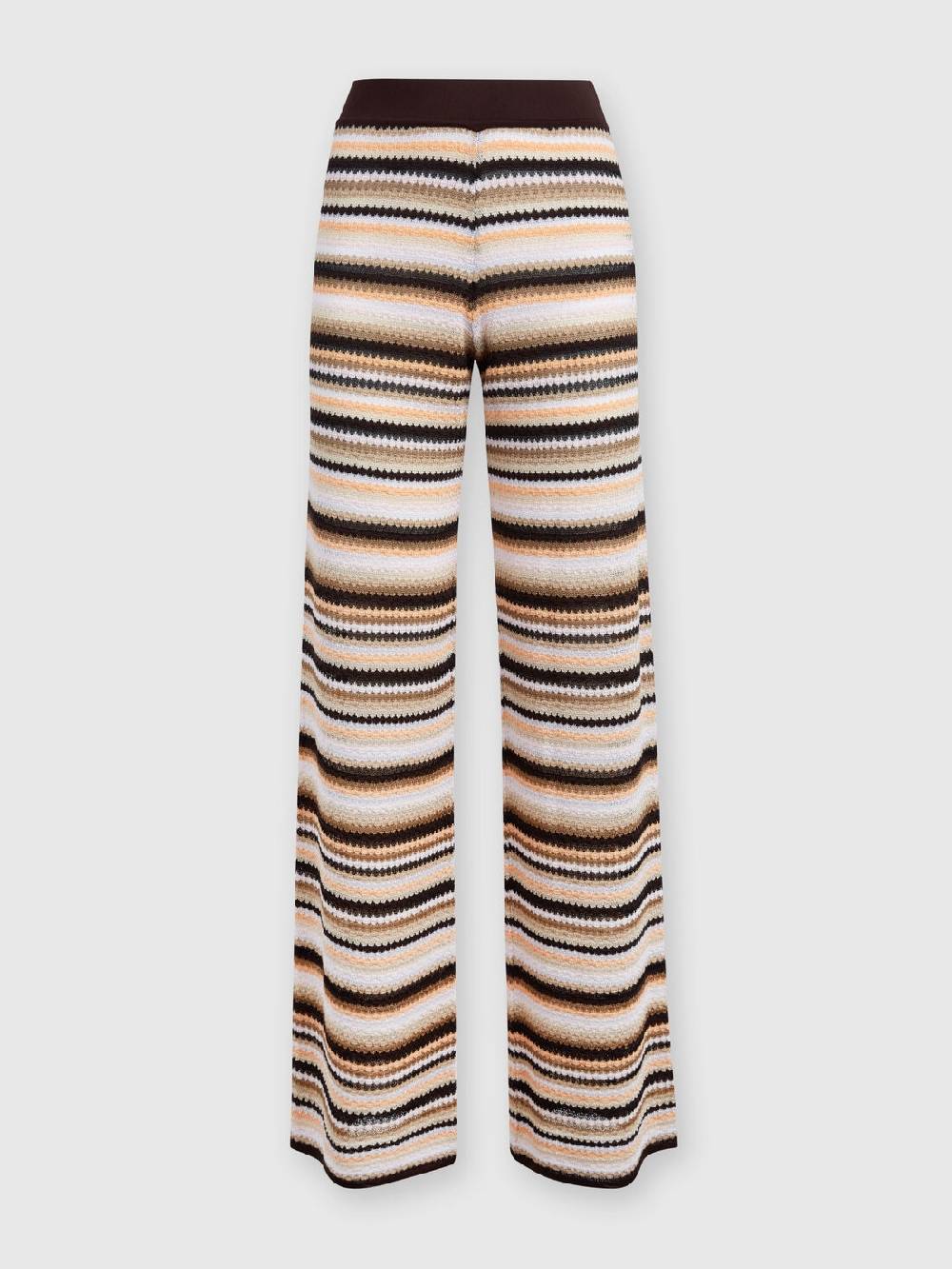 Missoni Pantaloni dritti in maglia rigata di cotone e viscosa Novità