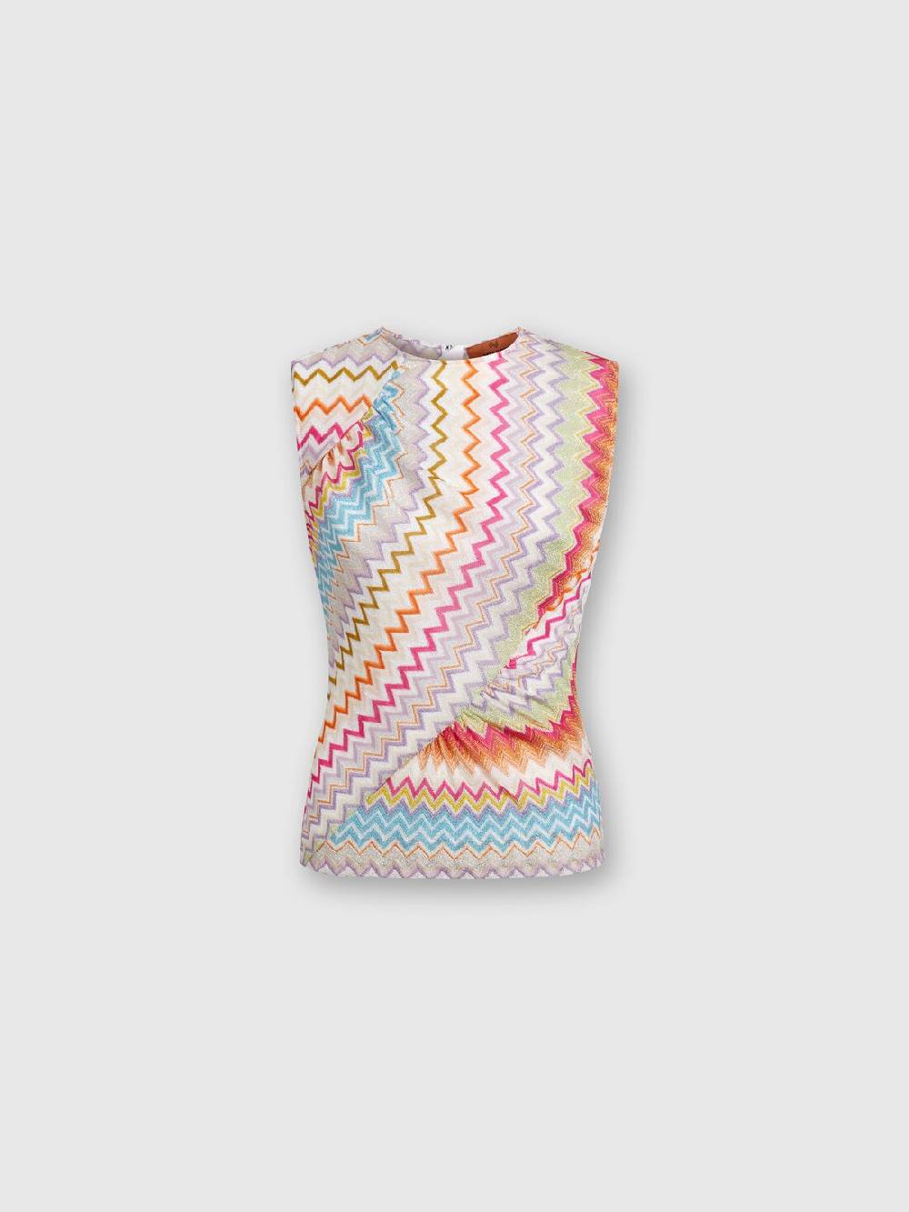Missoni Top in viscosa zig zag lamé con arricciature Sconto